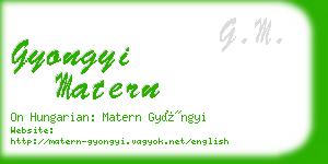 gyongyi matern business card